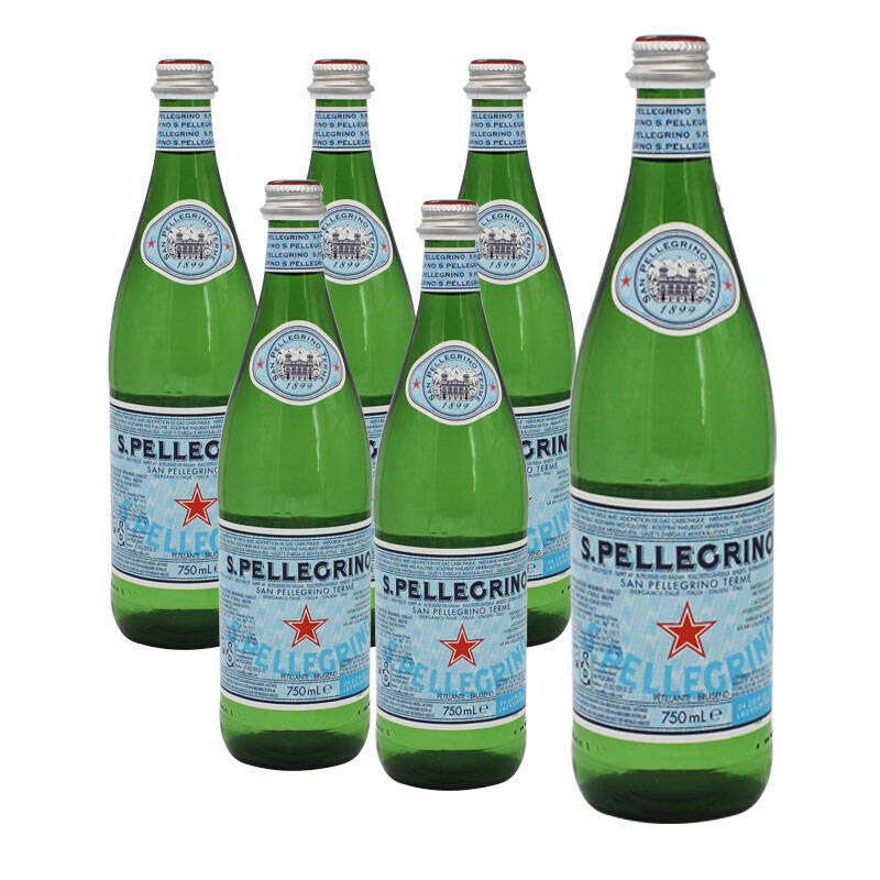 圣培露sanpellegrino意大利进口进口充气天然矿泉水750ml12瓶整箱装