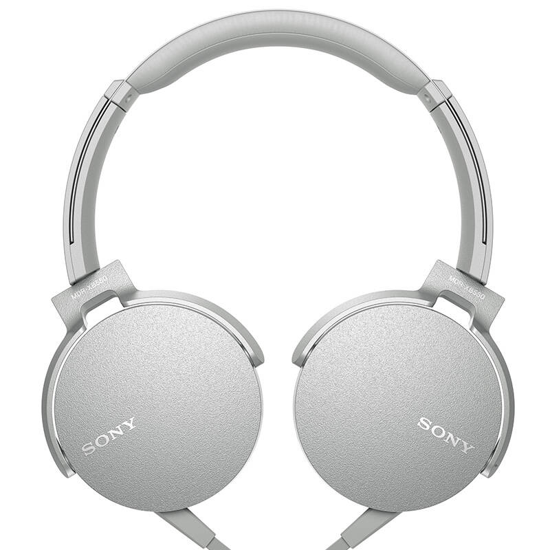 索尼(sony)mdr-xb550ap 重低音立体声耳机 头戴式 浅灰白