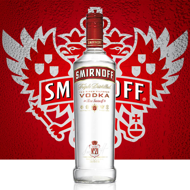 洋酒smirnoff斯米诺(红牌)皇冠伏特加