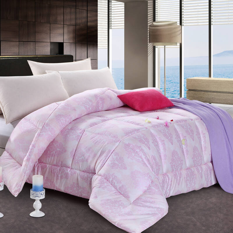 三套车家纺 冬被羽丝绒被芯保暖被子单双人棉被 浅粉 150*200cm/5斤