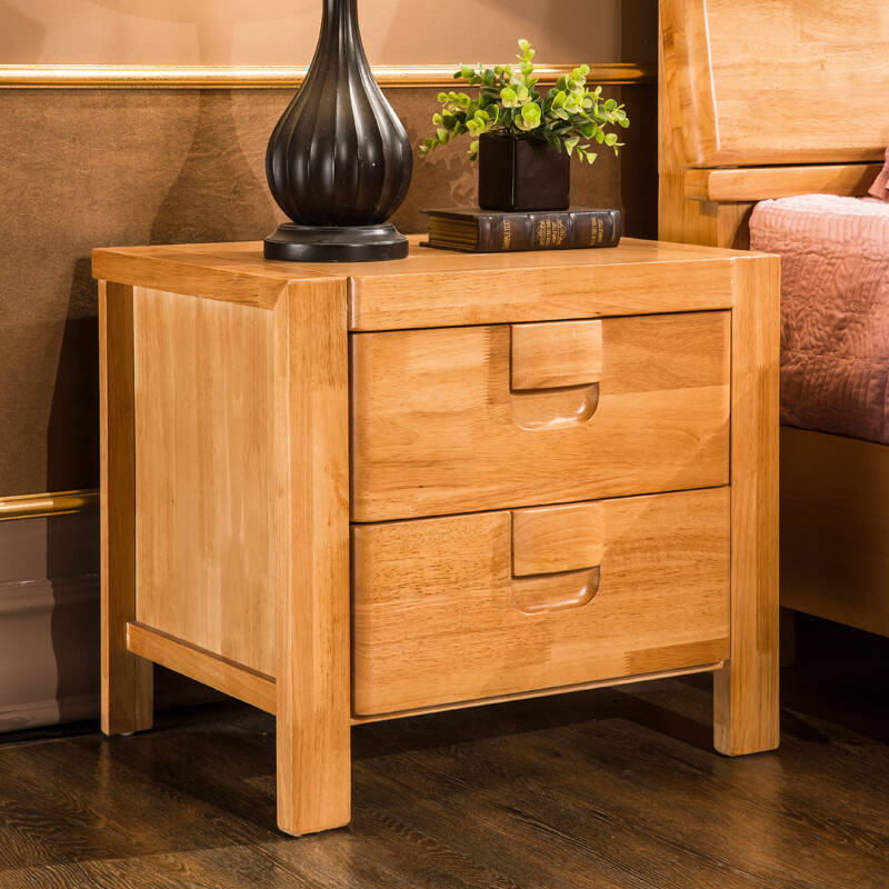 橡木床头柜 现代中式实木床头柜 收纳柜 抽屉柜 床边柜 g207 榉木色