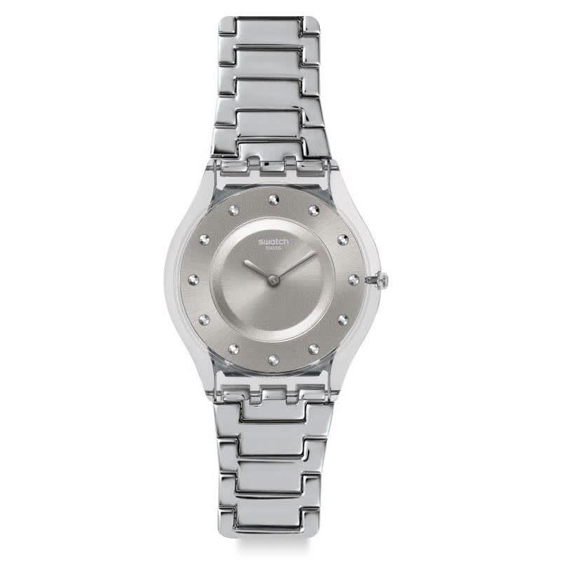 斯沃琪(swatch)手表 超薄优雅系列石英女士手表银色抽屉sfk393g 自营