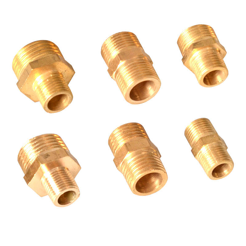 璐莎 全铜双外丝铜转接头 马桶水管暖配件 软管接口 1分