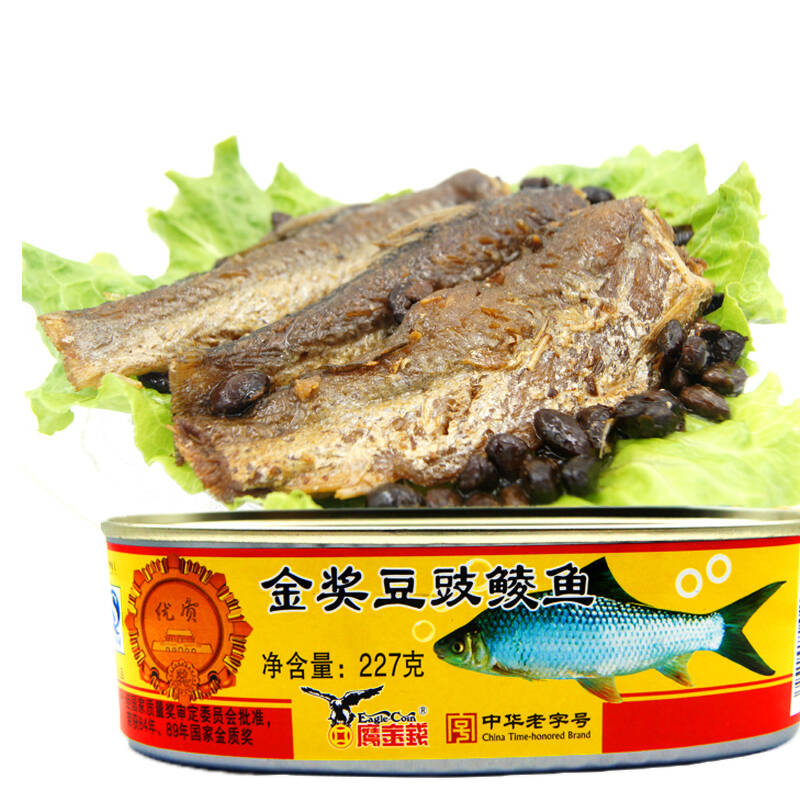 鹰金钱金奖豆豉鲮鱼227克下饭菜罐头鱼