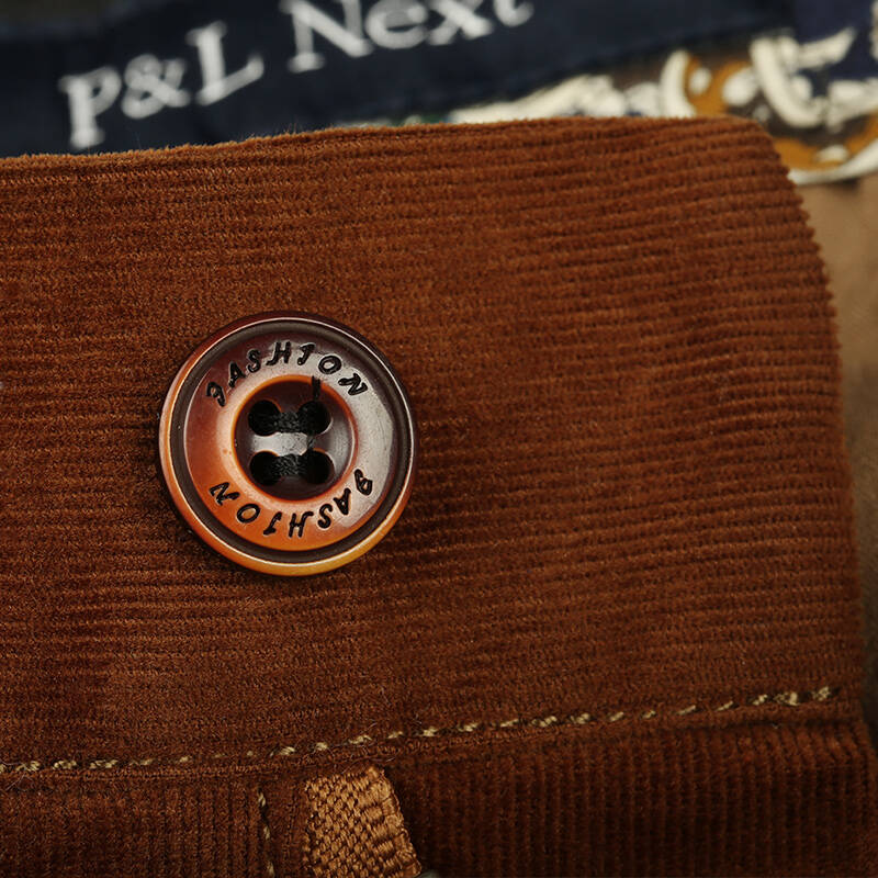 布衣传说休闲裤男新品男士时尚微弹优质灯芯绒休闲长裤 xk975 桦茶色