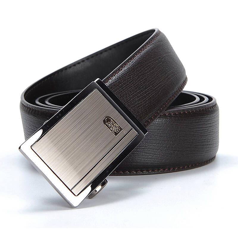 利奥纳多leonardo男士皮带真皮头层牛皮商务休闲时尚自动扣腰带 黑色