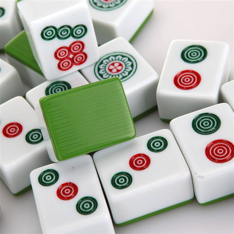 丰乐家用麻将台湾竹丝加厚麻将 一等品38mm墨绿色