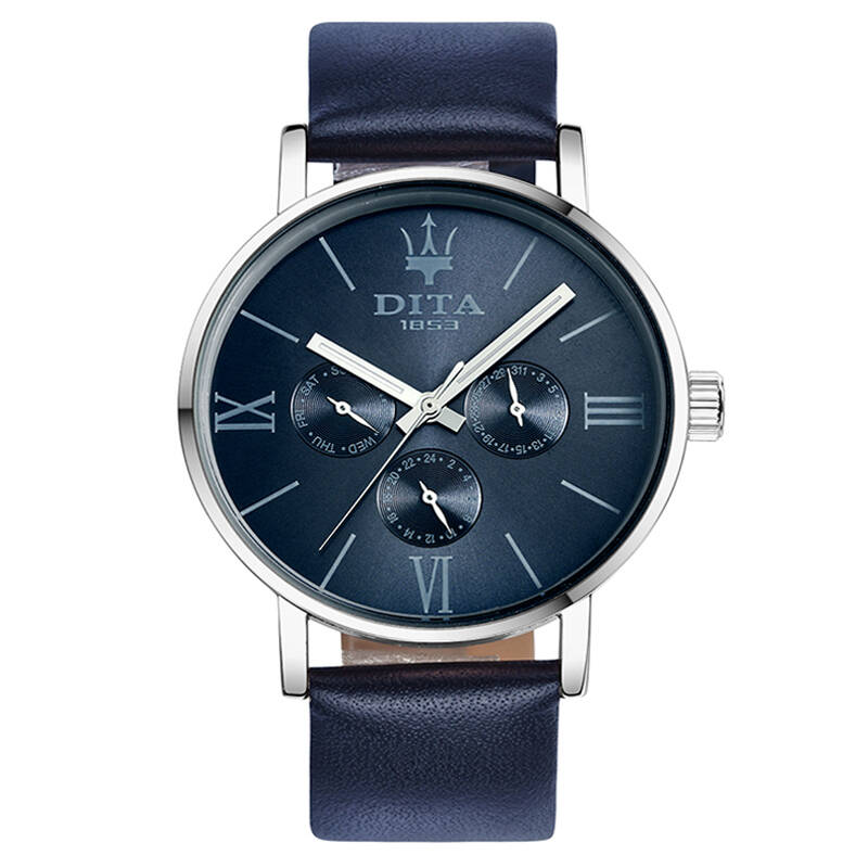 迪塔(dita)手表男士商务男表计时防水三眼六针精钢石英表夜光多功能