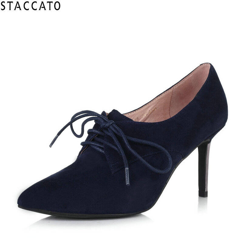 服饰鞋帽 女鞋 踝靴 > staccato/思加图2013年秋季黑色羊绒面皮女皮鞋