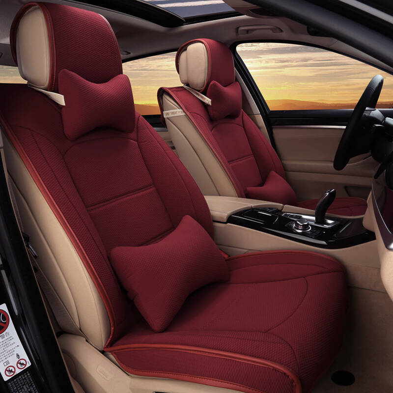 牧骑2016新款汽车专用坐垫 四季通用定制座垫 酒红色 本田奥德赛七座