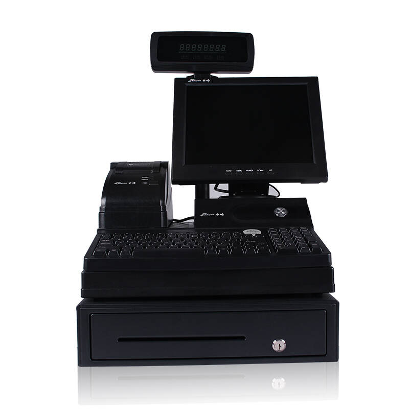 中崎(zonerich) zq-e600超市收银机便利店收款机pos一体机连锁店