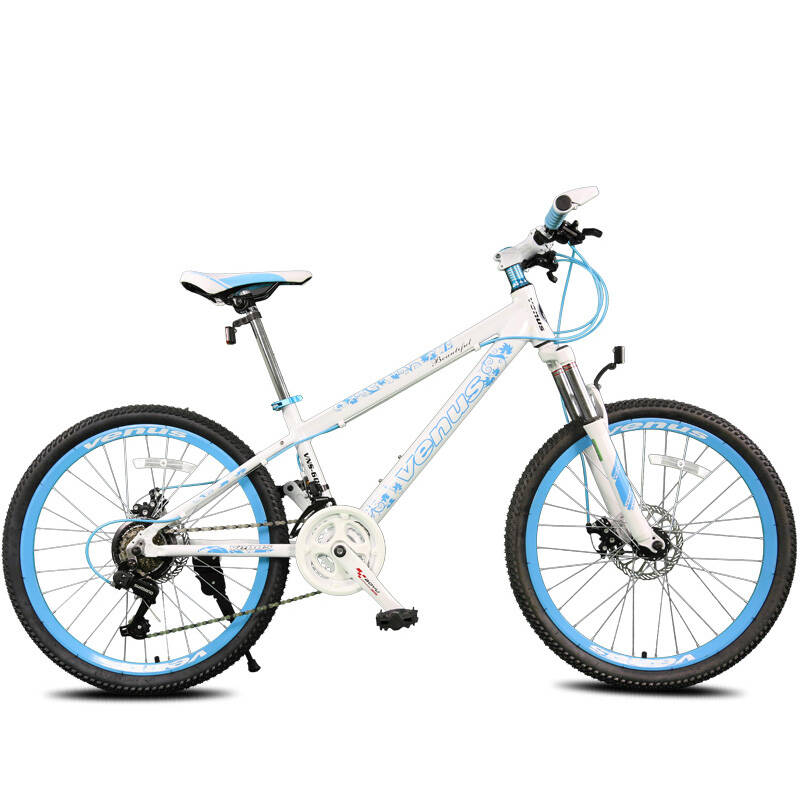 维纳斯(venus)自行车全套禧玛诺24寸21速学生男女款铝合金双碟刹山地