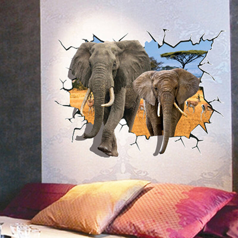 喜艾林 70*100cm变形金刚大象 磨砂uv出口 贴纸 乔丹可移除墙贴画 t