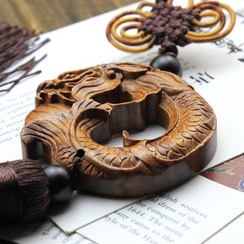 多吉米 汽车挂件木饰品内饰平安挂饰挂坠车饰车挂 环龙