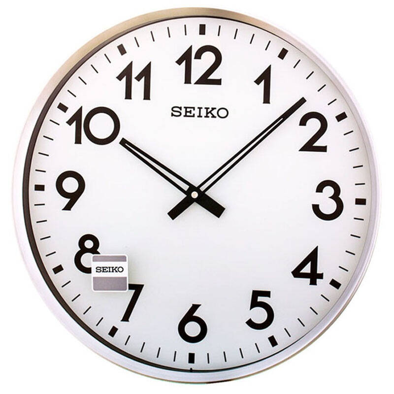 精工(seiko)挂钟 时尚静音墙体挂钟居家办公石英钟qxa560s银色 自营