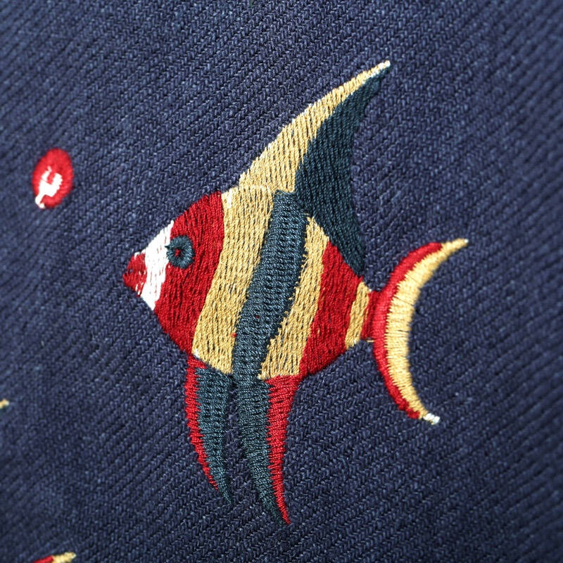 森宿 昔暖 2016新款春装 小鱼刺绣净色文艺长袖衬衫 2444021 绀蓝 m