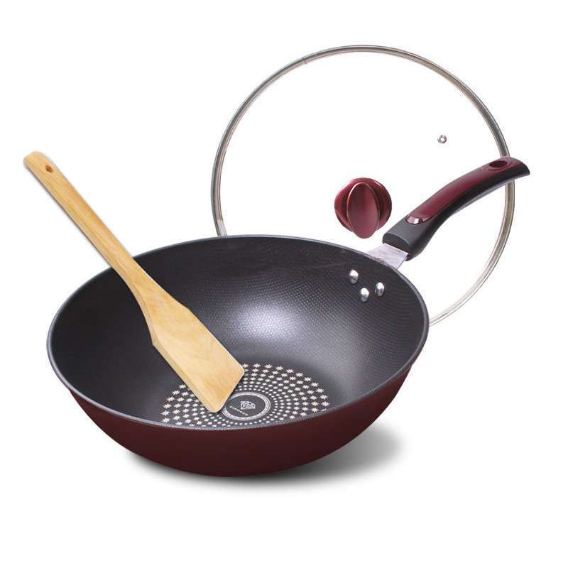 中康zhongkang 无油烟铁炒锅不粘锅炒菜锅锅真不锈 32cm 燃气灶专用款