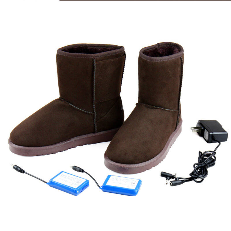 充电鞋安全防护锂电池电热鞋电暖鞋暖脚宝保暖鞋户外类型 女款咖啡 36