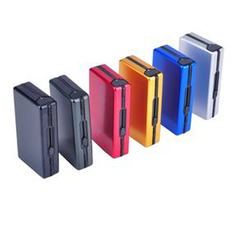 10支装铝合金自动烟盒 实用礼品 时尚摩登烟盒 6色 银色