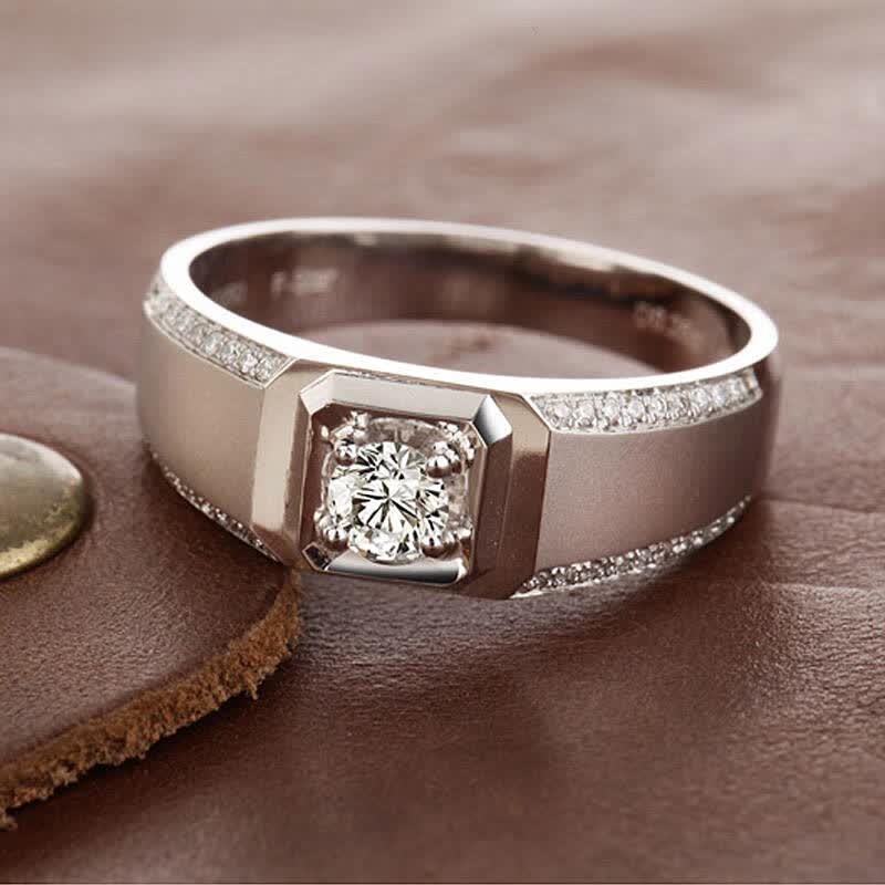 恒久之星珠宝 18k金钻石戒指男款钻戒裸钻定制钻戒男戒铂金戒指男款