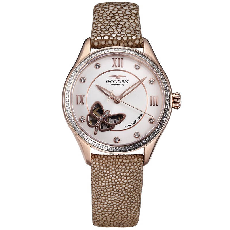 古尊(golgen)手表 时尚系列机械女表白色gn.6010l.rs