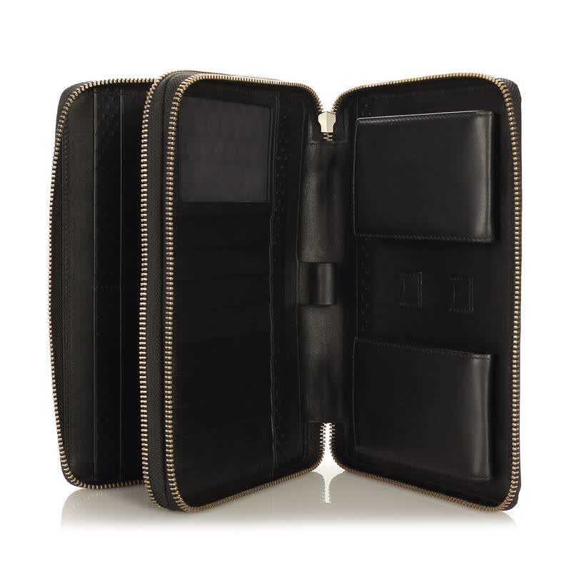 dunhill登喜路 男士黑色牛皮双拉链手包l2kb45a hy【图片 价格 品牌