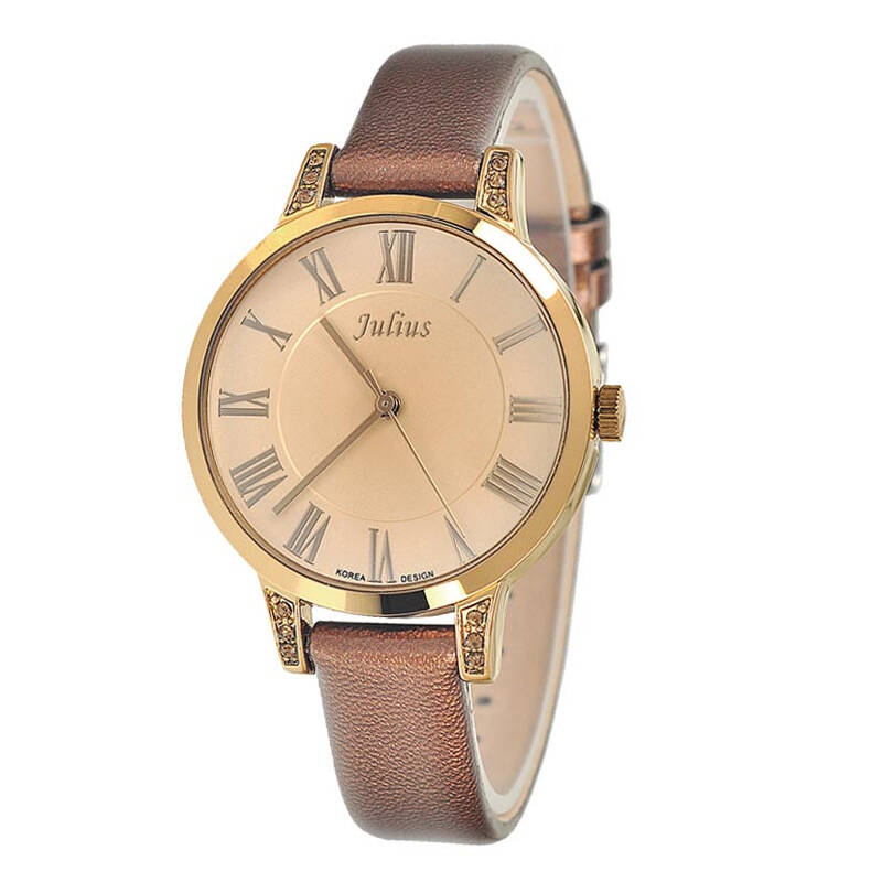 聚利时(julius)石英女士表 超薄大表盘时尚皮带 时装腕表韩国简约数字