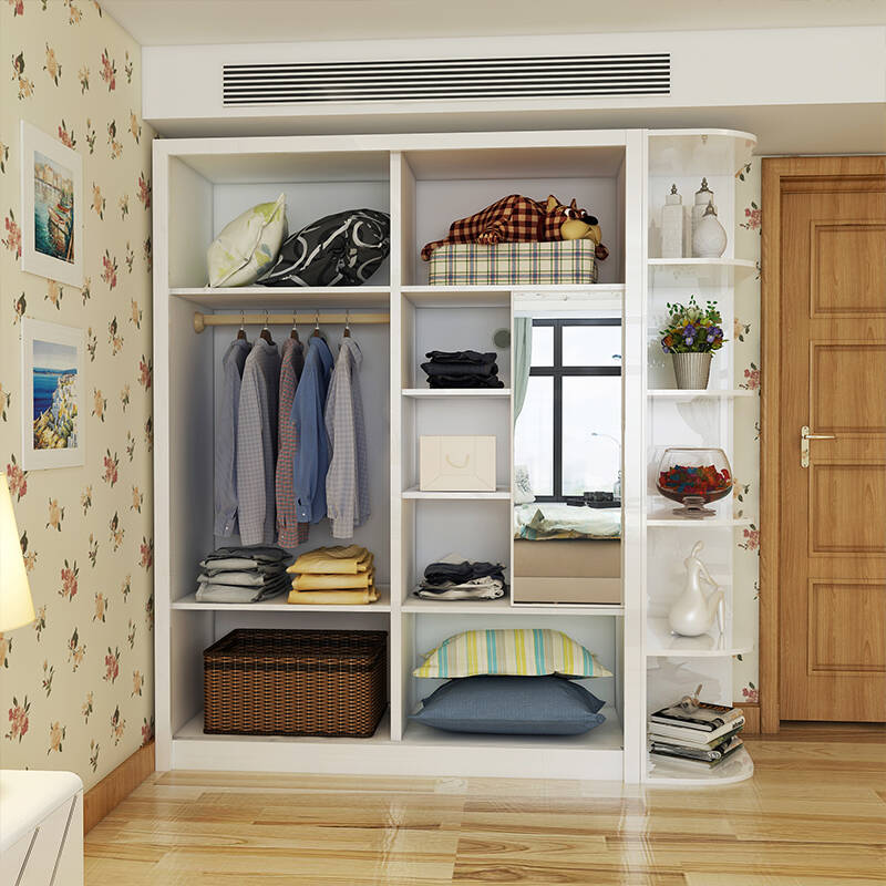 华纳斯 衣柜 推拉门整体衣柜 组合大衣柜 水钻系列 1.8米衣柜 转角架