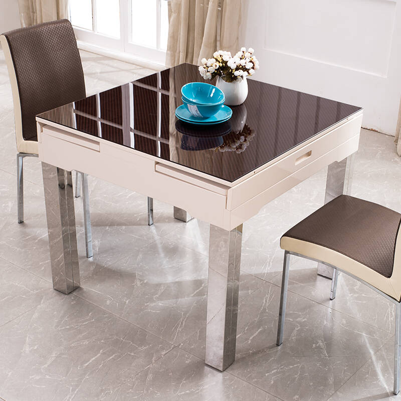 阿诗兰 餐桌 折叠餐台 实木方钢化玻璃餐桌 cf8009 单餐桌