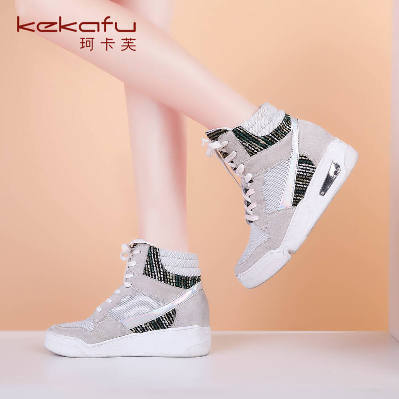 珂卡芙运动活力时尚百搭拼接运动鞋女 白色 37