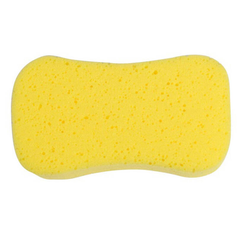 小丑鱼 特大号车用吸水泡沫蜂窝擦车洗车八字海绵清洗用品 黄色 1条