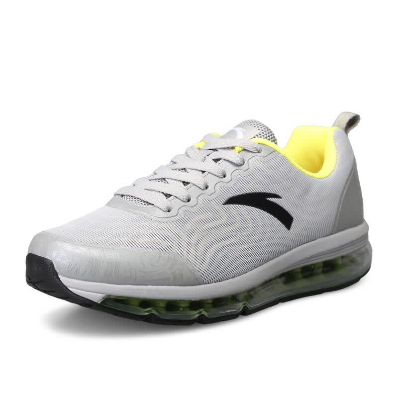 安踏男鞋 全掌气垫科技跑步鞋 91515501 浅灰/荧光黄/黑-3 41