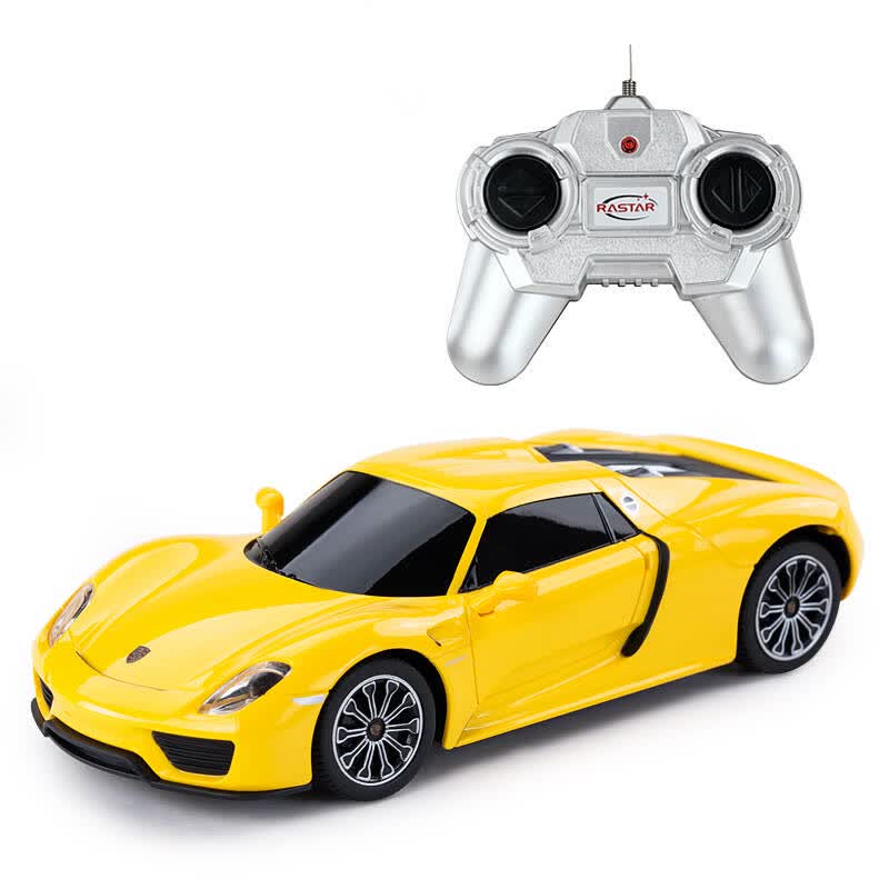 918遥控车男孩儿童小汽车玩具漂移赛车1:24 71400 黄色 车子 遥控器