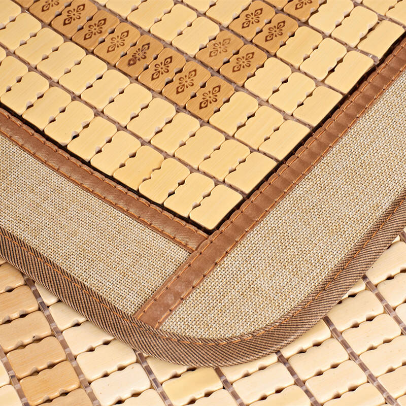 天池茗品 麻将竹凉席1.5米 -本色菱形包边衬底-不含枕片 150*195cm