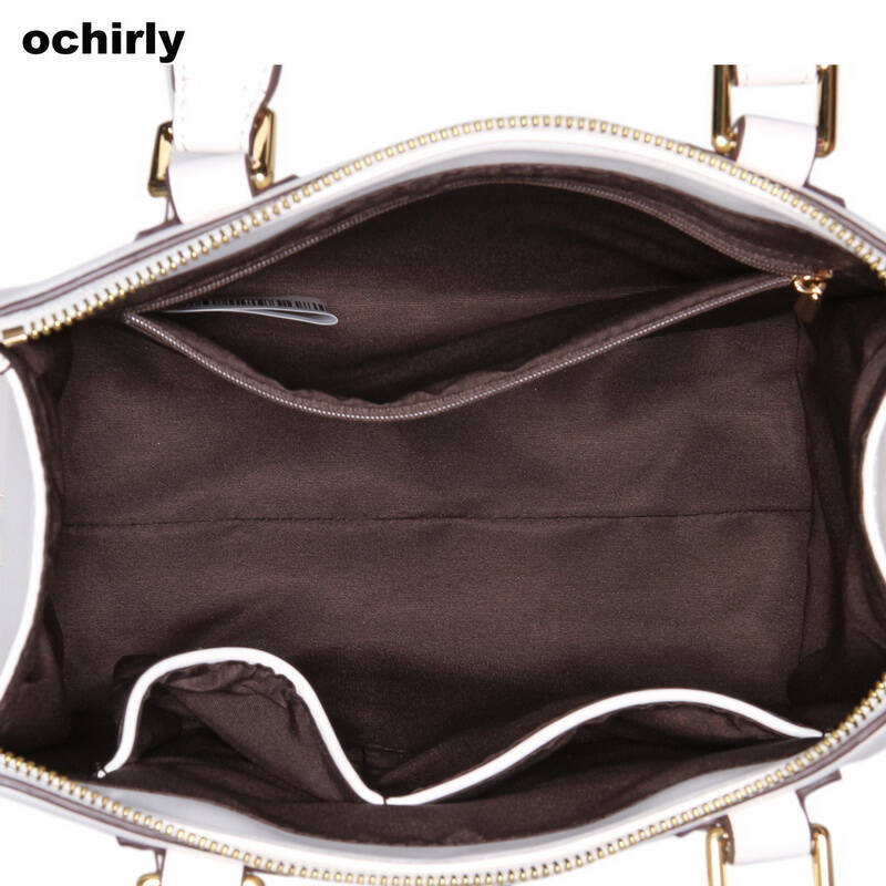 ochirly欧时力新女装简约时尚pu人造革纯色箱型手提包1143528120 白色