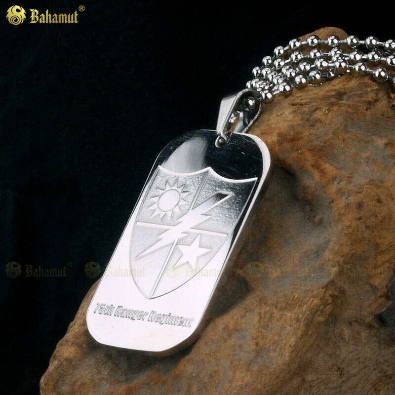 bahamut 钛钢饰品 美国陆军75游骑兵美军军牌 配项链 特种兵个性吊坠