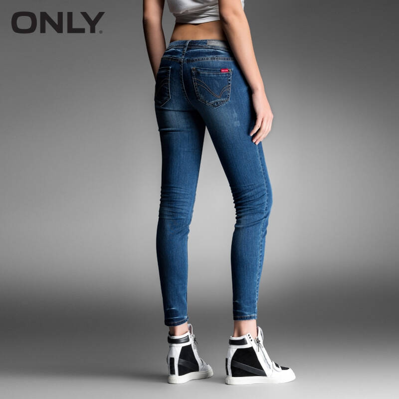 only秋装新品莱卡四面弹低腰修身小脚牛仔裤女t|114432007 510洗水