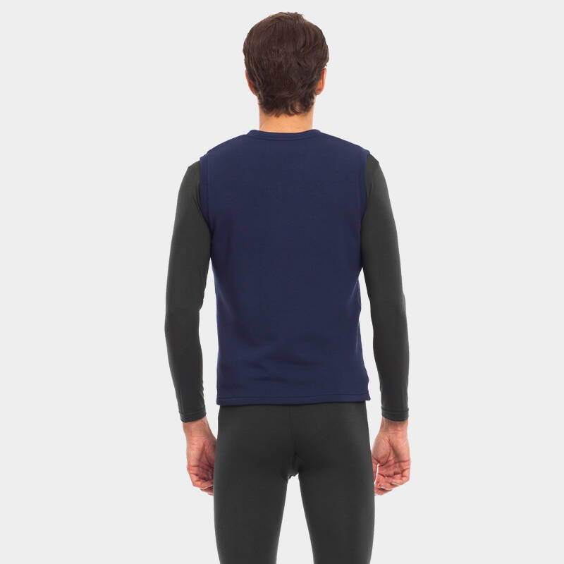 三枪 桑狐立绒v领护胃紧身男背心 藏青 180/100(xxl)