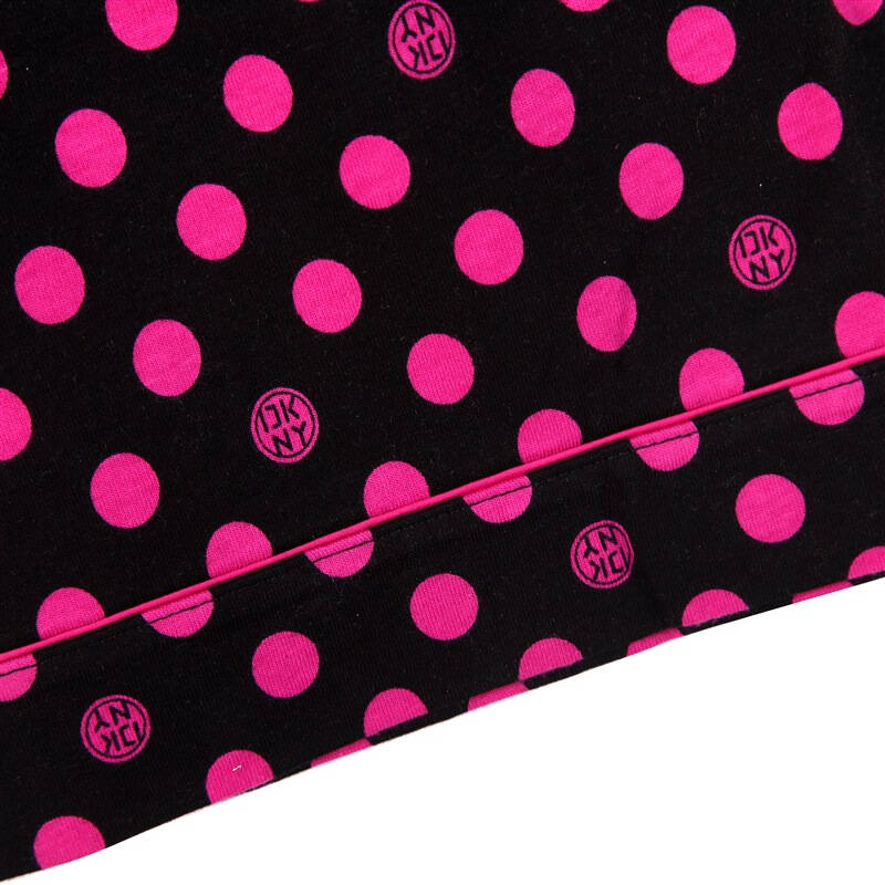 dkny 唐娜·卡伦 女款经典黑色粉波点图案睡衣睡裤 854750 black m【