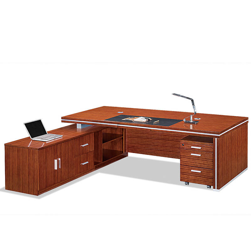 安美诚 老板办公桌实木油漆大班台简约现代转角主管经理桌办公家具 2.