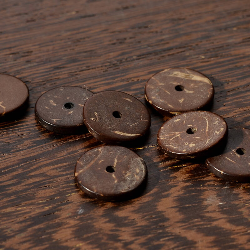 唯愿珠宝 原色椰壳椰片隔片diy佛珠手串配件 约8*2mm 10片装