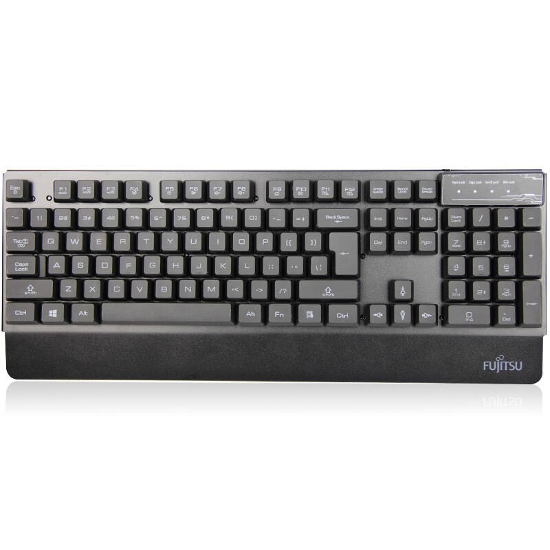 富士通 fujitsu kh800 炫光变速游戏键盘 三色背光 可调亮度 钢质盖板