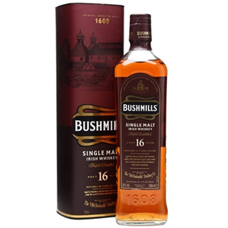 洋酒爱尔兰布什米尔bushmills16年单一麦芽威士忌