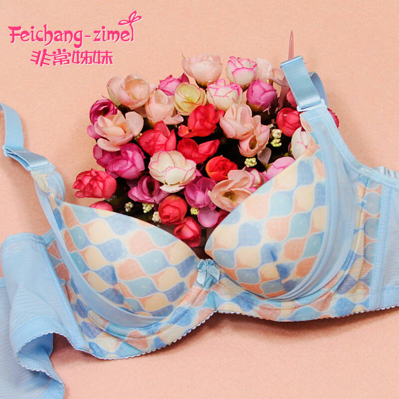 非常姊妹少女软钢圈聚拢文胸侧收调整型内衣可爱甜美蕾丝性感 992