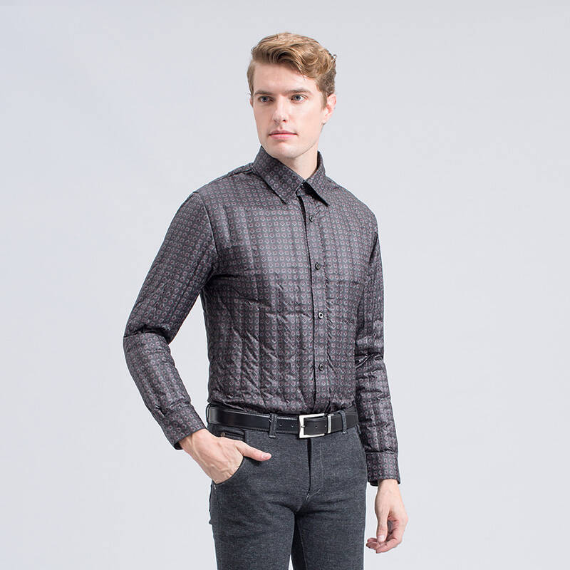 波司登2014羽绒服男士大众衬衫式休闲保暖内恤加厚中老年大码羽绒服