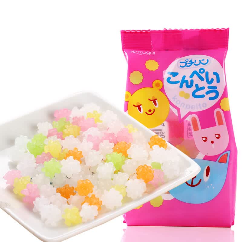 日本进口糖果 kasugai春日井开心花硬糖50g 日本儿童零食品金平糖婚庆