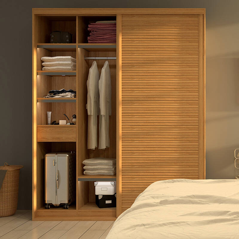 丽维家 成品推拉门衣柜 整体移门衣柜 组合衣柜 静音滑轨 时尚简约