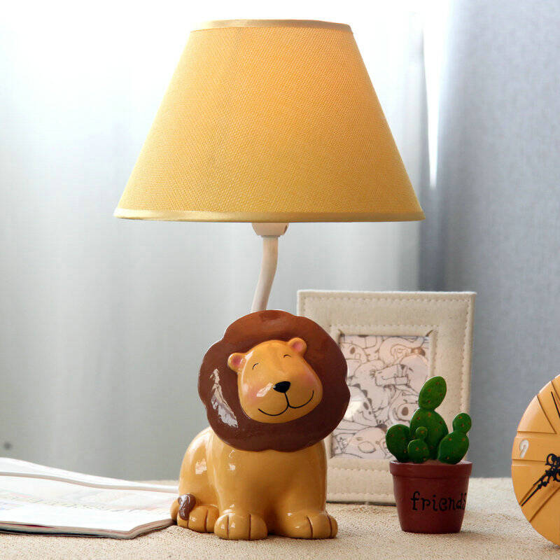越泽礼品 狮子创意台灯卧室床头灯儿童装饰调光台灯时尚田园台灯礼物