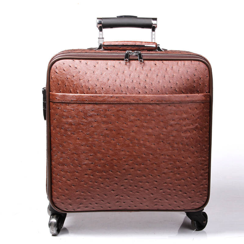 cose拉杆箱pu鸵鸟纹时尚万向轮旅行箱 男女登机箱16寸 棕色16寸