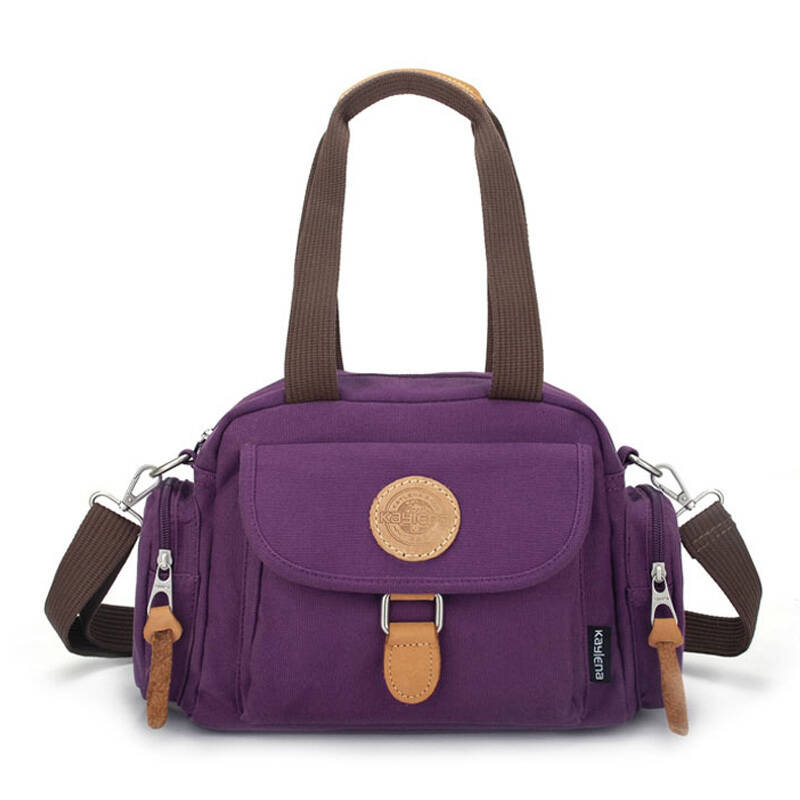 帆布包女士单肩包韩版休闲手提斜挎包k1612 紫色
